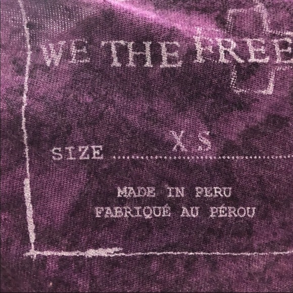 Free People We The Free Tee Purple XS Split Back - Picture 6 of 7